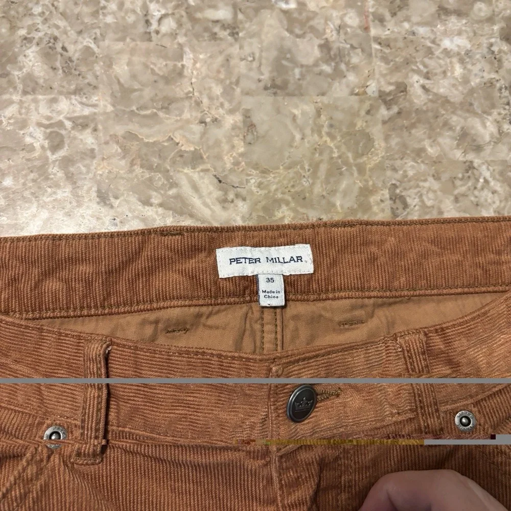 Peter Millar Pants Mens 35 (fits 36x33) Rust Orange Superior Corduroy Stretch